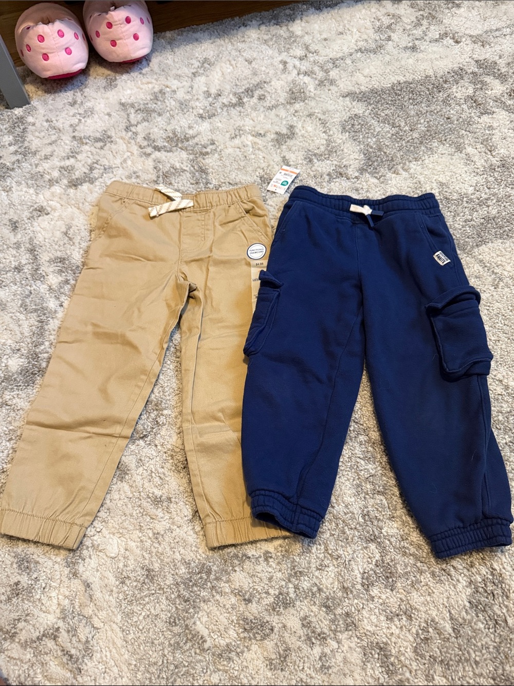 Kids Khaki Cargo Pants and Navy Jogger Set - Unbranded
